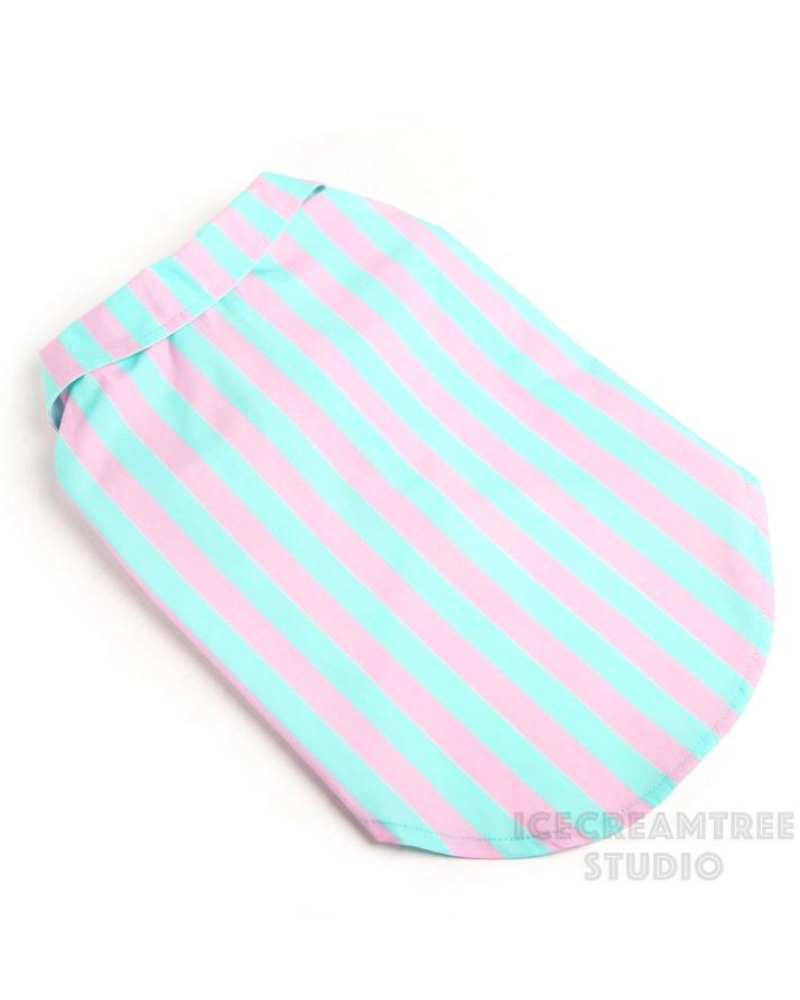 Stripey Poolside Button-Down Dog Shirt (Made in the USA) (FINAL SALE)