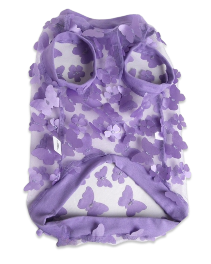 Lilac Butterfly Mesh Dog Shirt (Made in the USA)