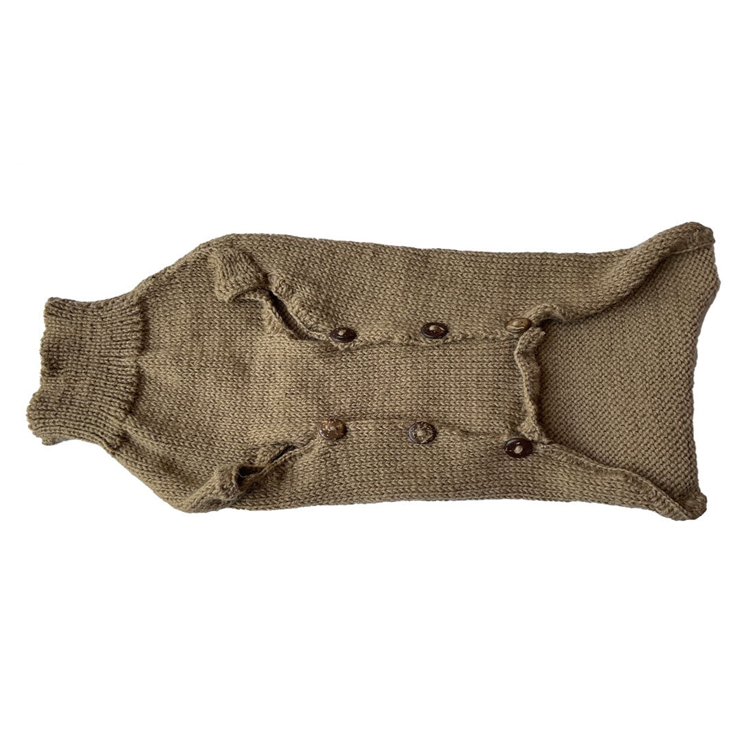 Eco Pup Luxe: Hand-Knit Natural Wool Sweater for Stylish & Sustainable Snuggles