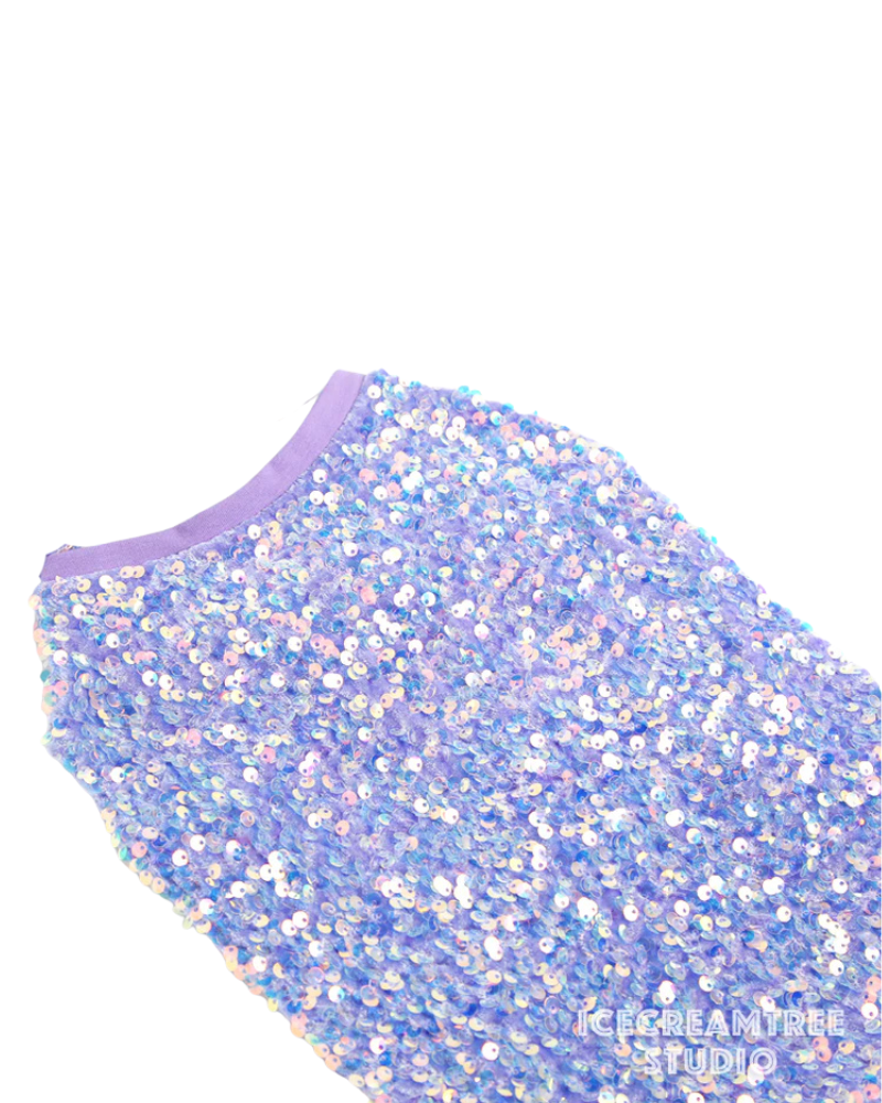 Lavender Sequin Dog Shirt (Made in the USA)