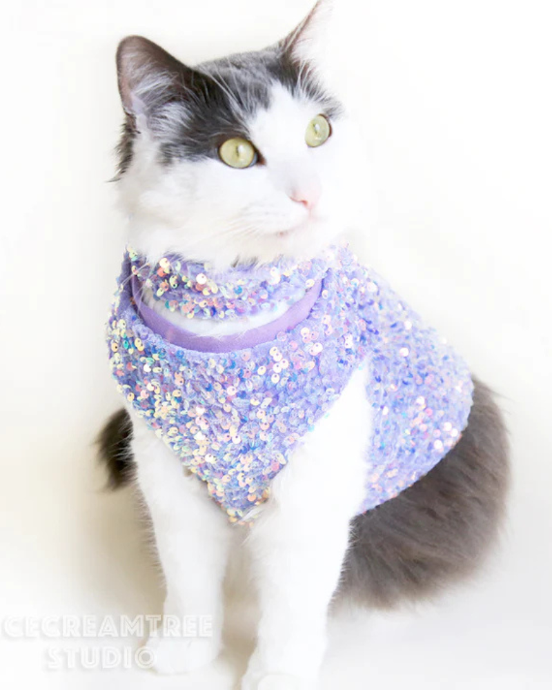 Lavender Sequin Dog Shirt (Made in the USA)