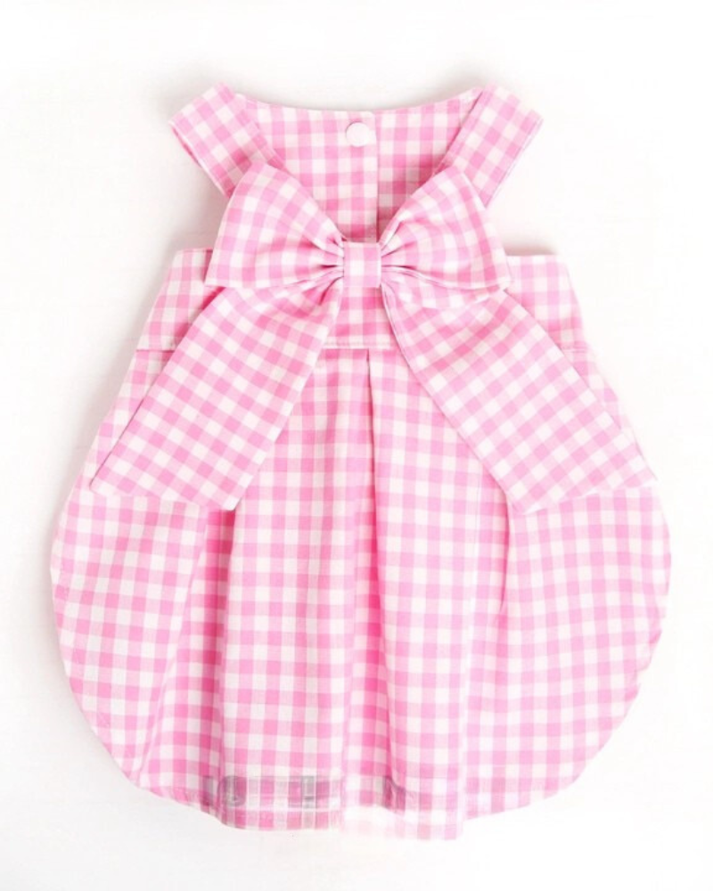 Pink Gingham Dog Dress (Made in the USA) (FINAL SALE)