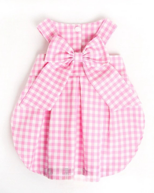 Pink Gingham Dog Dress (Made in the USA) (FINAL SALE)