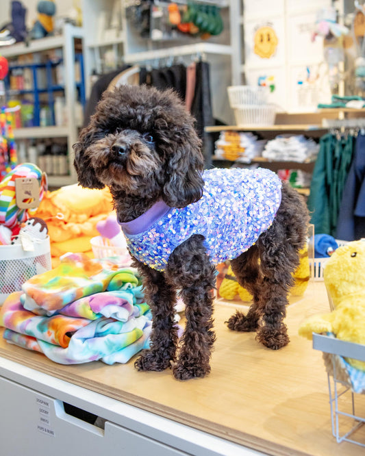 Lavender Sequin Dog Shirt (Made in the USA)