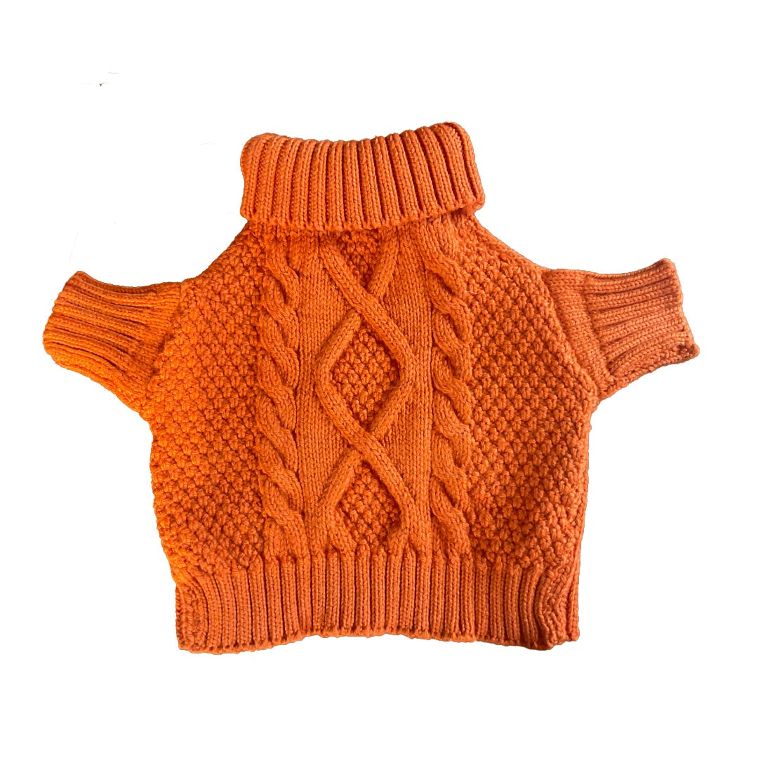 Pawsh Threads Hand-Knit 100% Wool Dog Sweater – Natural Warmth & Timeless Style