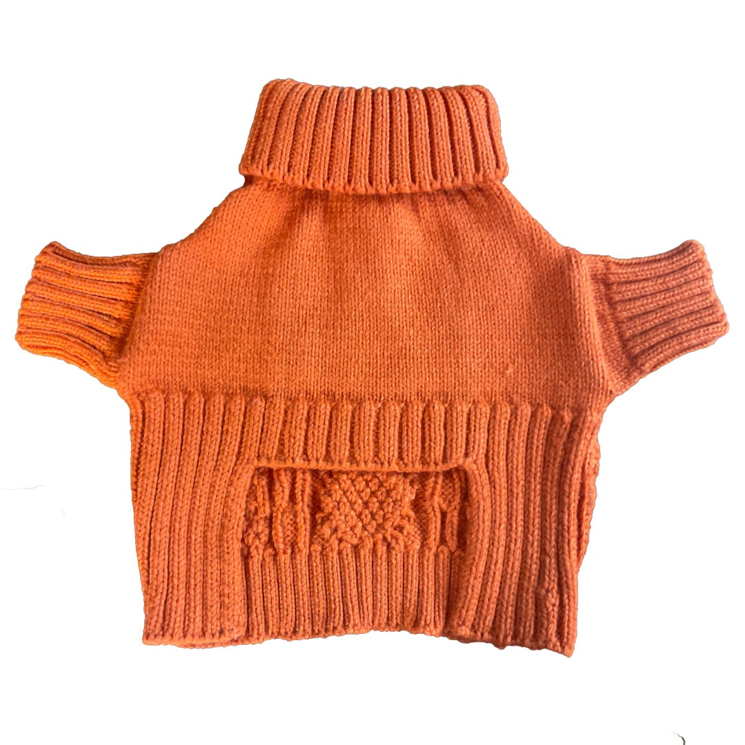 Pawsh Threads Hand-Knit 100% Wool Dog Sweater – Natural Warmth & Timeless Style